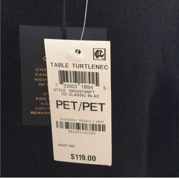 NWT CHARTER CLUB | Turtleneck 100% Cashmere Sweater in black size Large PP PS - Picture 7 of 10